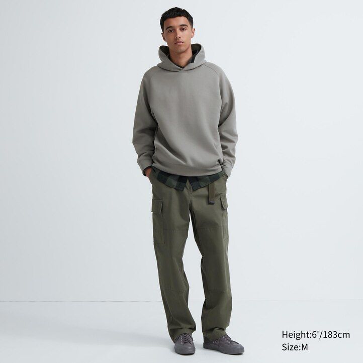 Grey Uniqlo Dry Sweat Stretch Pullover Hoodie | CTVDU-3629