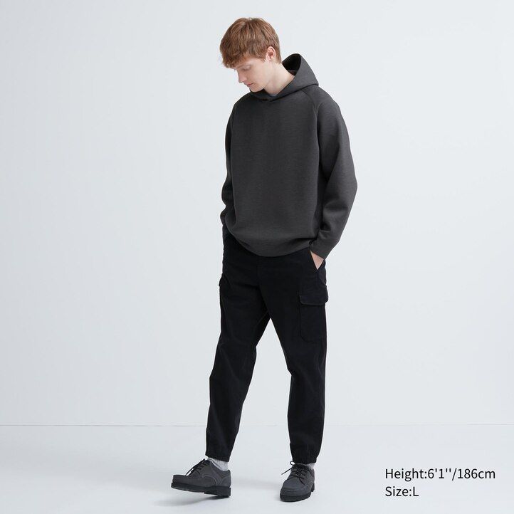 Grey Uniqlo Dry Sweat Stretch Pullover Hoodie | CTVDU-3629