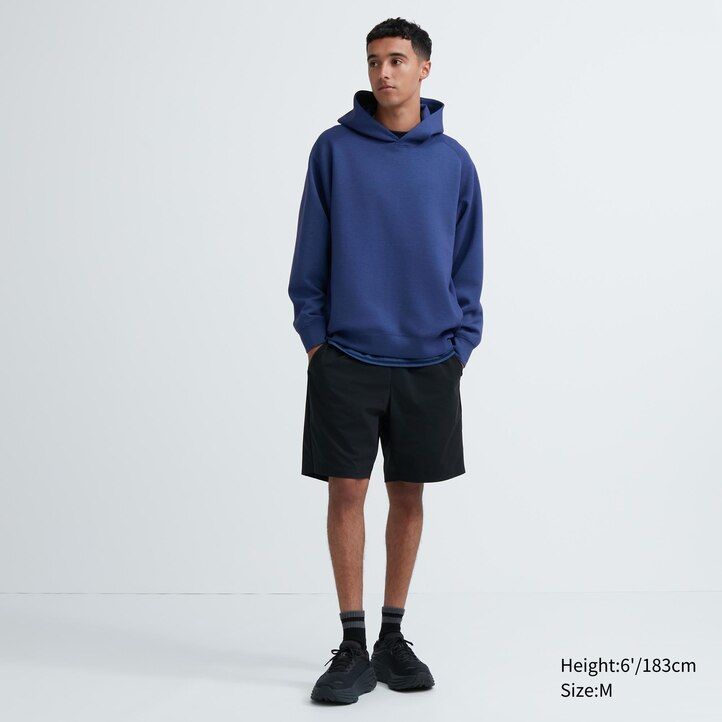 Grey Uniqlo Dry Sweat Stretch Pullover Hoodie | CTVDU-3629
