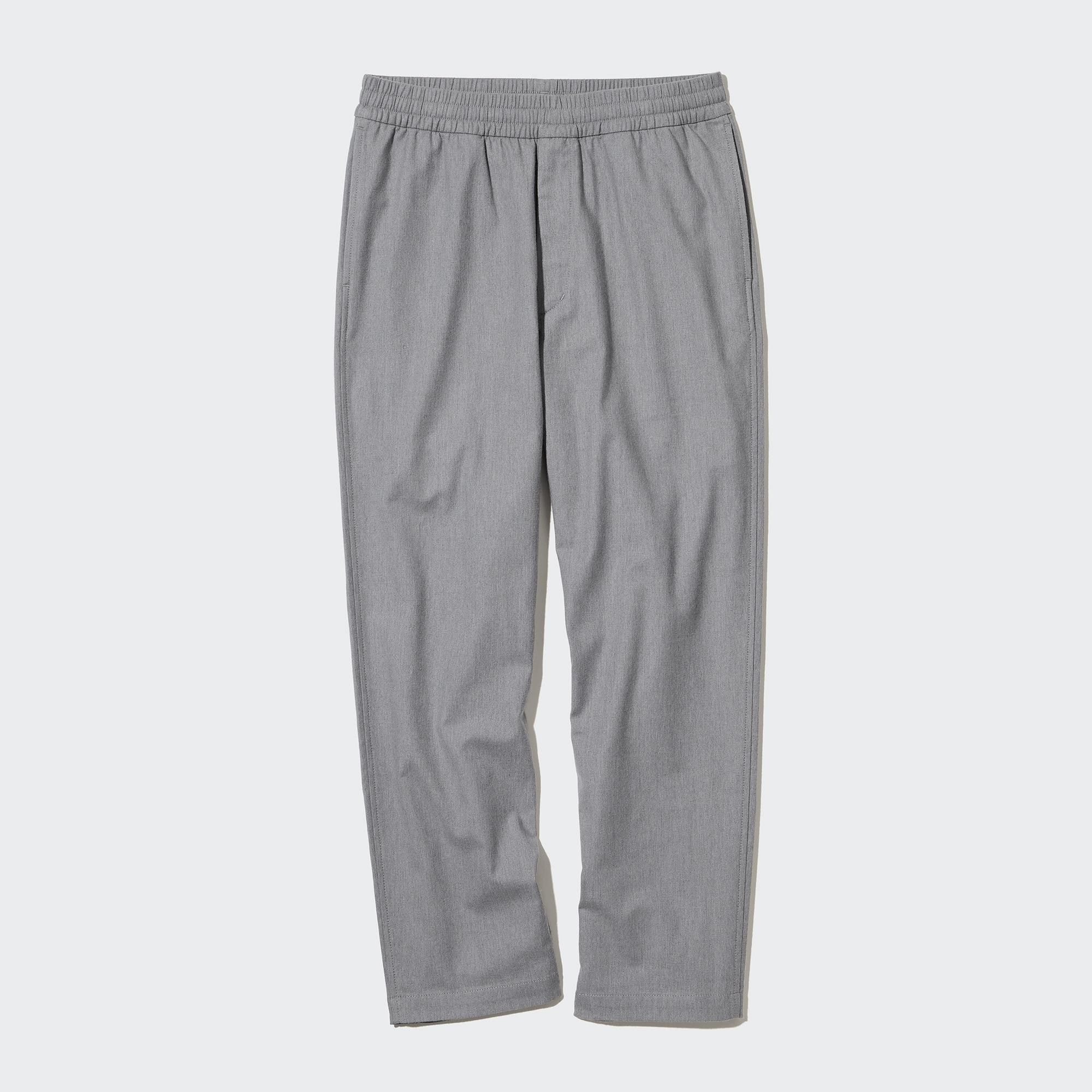 Grey Uniqlo Flannel Ankle Length Trousers | UJVRB-7806