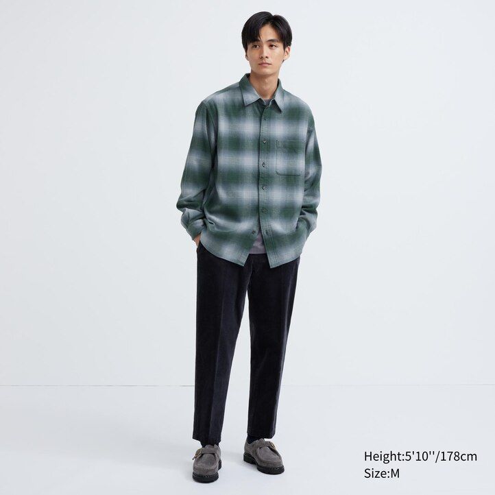 Grey Uniqlo Flannel Checked Shirt | PEMZO-0183