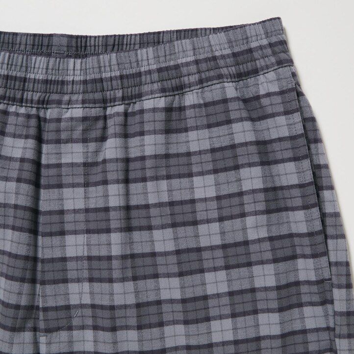 Grey Uniqlo Flannel Easy Patterned Ankle Length Trousers | JIHKW-1674
