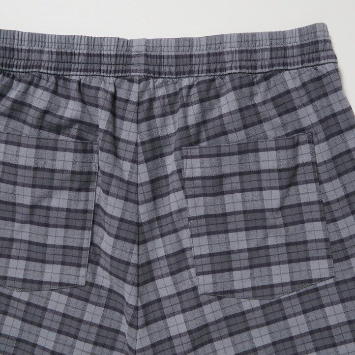 Grey Uniqlo Flannel Easy Patterned Ankle Length Trousers | JIHKW-1674