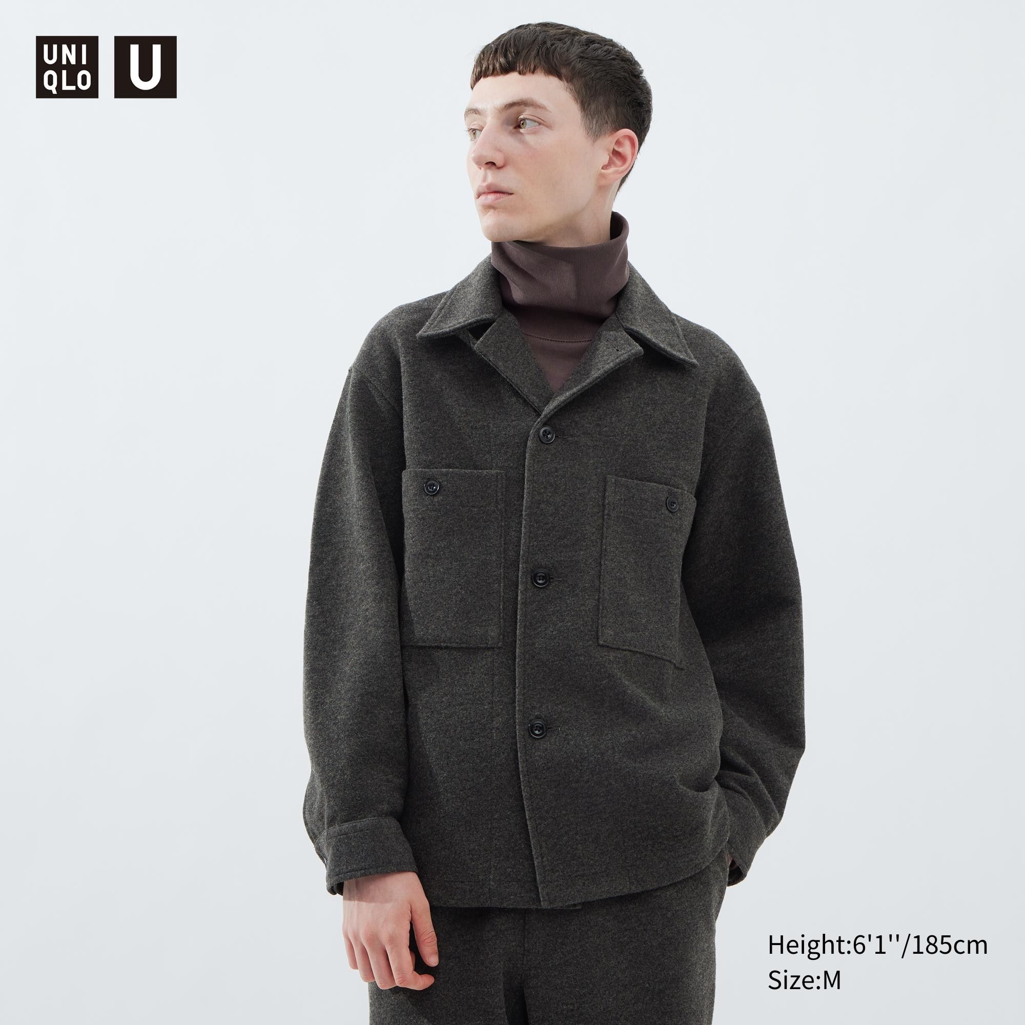 Grey Uniqlo Fleece Jersey Overshirt | FNVOZ-3902