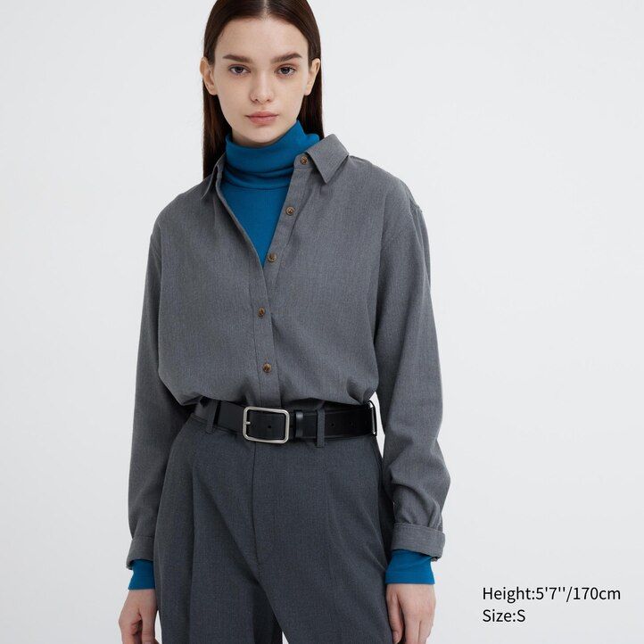 Grey Uniqlo Heattech Extra Warm Seamless Ribbed Turtleneck Long Sleeved Thermal Top | KQYHP-0169