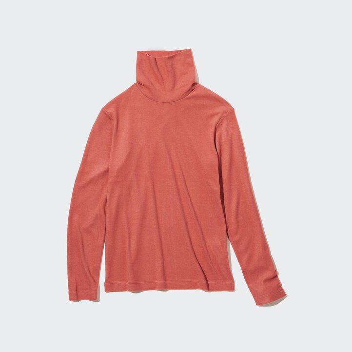 Grey Uniqlo Heattech Fleece Turtleneck Long Sleeved Thermal Top | BWQIP-6491