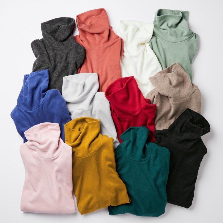 Grey Uniqlo Heattech Fleece Turtleneck Long Sleeved Thermal Top | BWQIP-6491