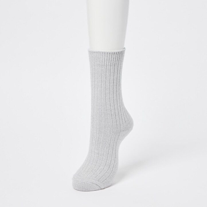 Grey Uniqlo Heattech Ribbed Thermal Socks | WUYZQ-9482