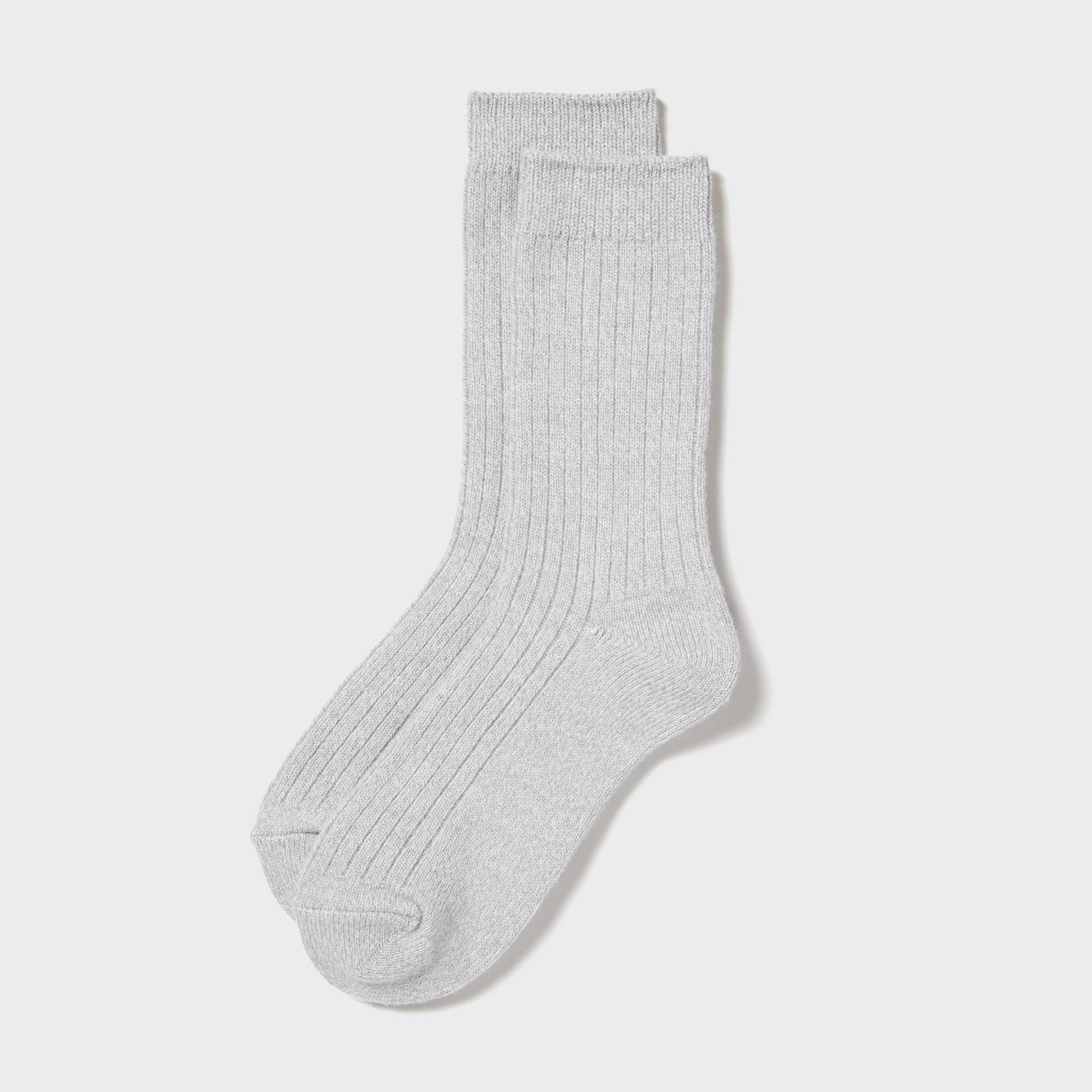 Grey Uniqlo Heattech Ribbed Thermal Socks | WUYZQ-9482