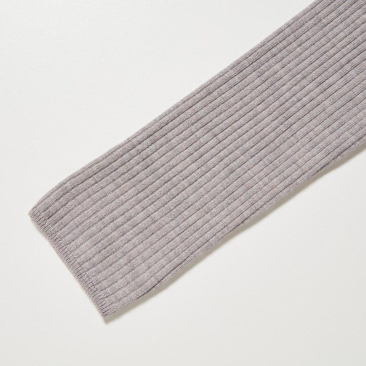 Grey Uniqlo Merino Blend Fitted U Neck Long Sleeved Dress | CXLMQ-1274