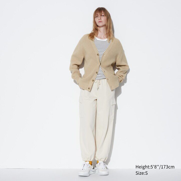 Grey Uniqlo Middle Gauge Knit V Neck Cardigan | KXYEZ-5768