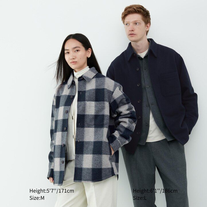 Grey Uniqlo Overshirt Jacket | YIBNU-1237