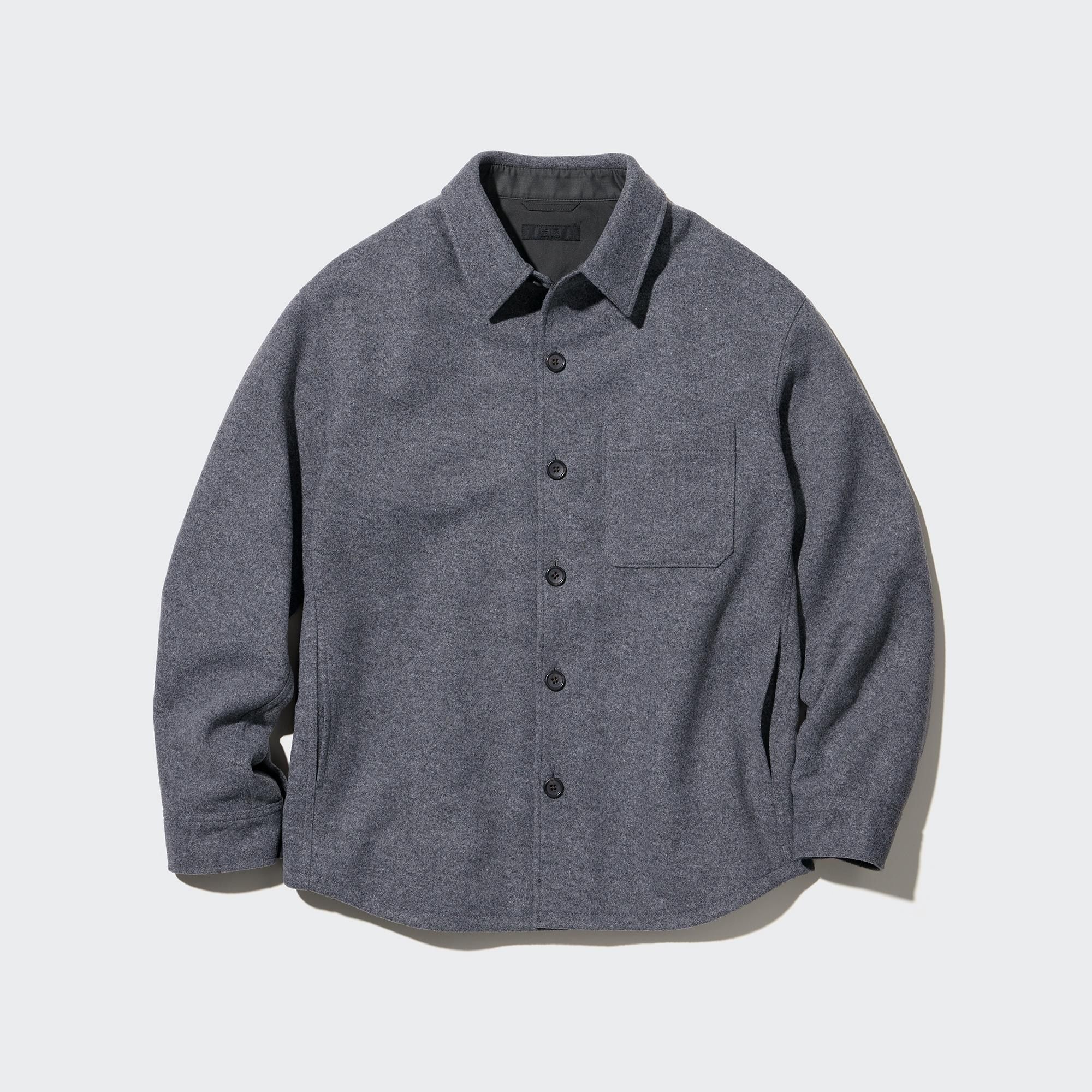 Grey Uniqlo Overshirt Jacket | YIBNU-1237