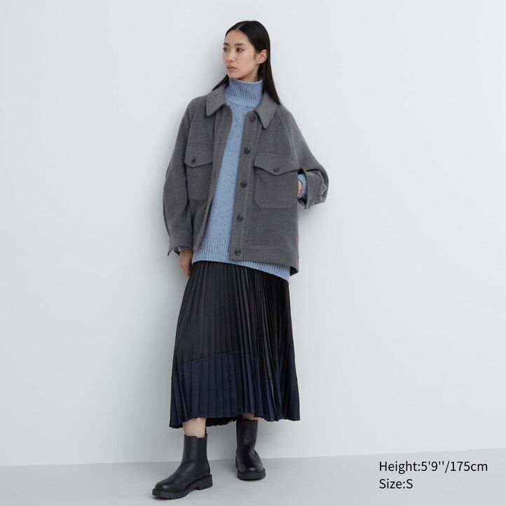 Grey Uniqlo Oversized Jacket | LNMWU-4298