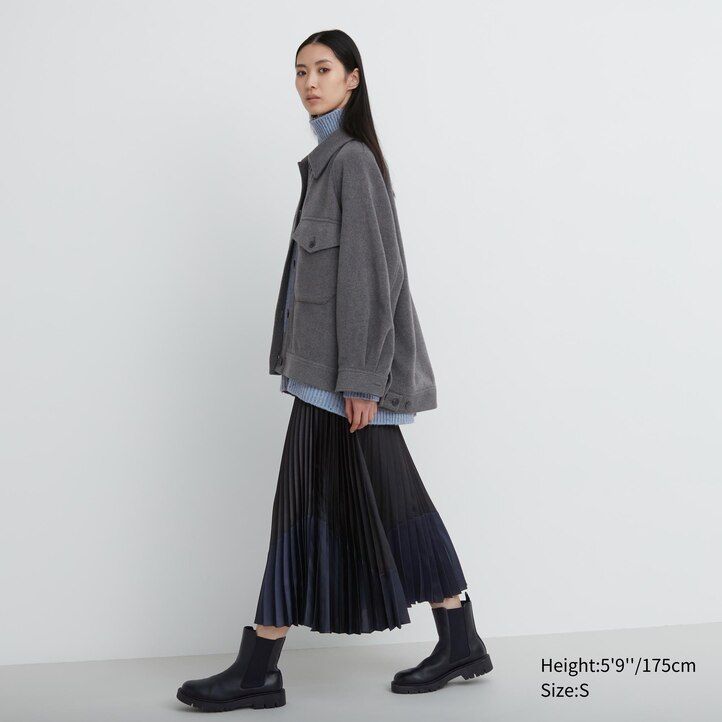 Grey Uniqlo Oversized Jacket | LNMWU-4298