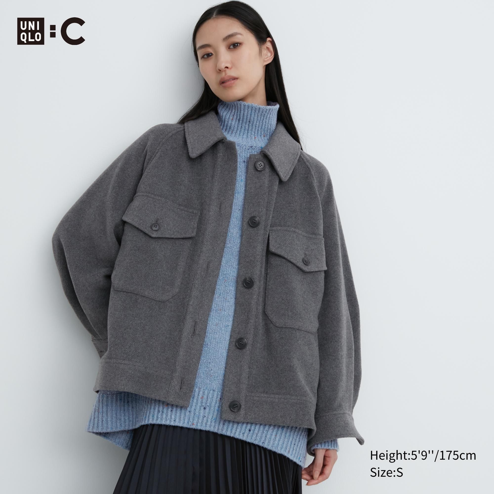 Grey Uniqlo Oversized Jacket | LNMWU-4298
