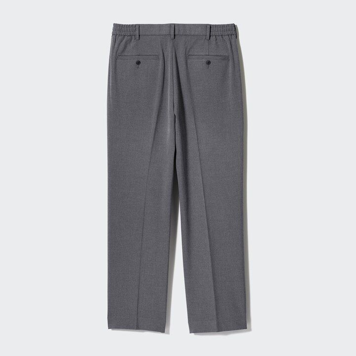 Grey Uniqlo Pleated Wide Leg Trousers | BEMDQ-6074