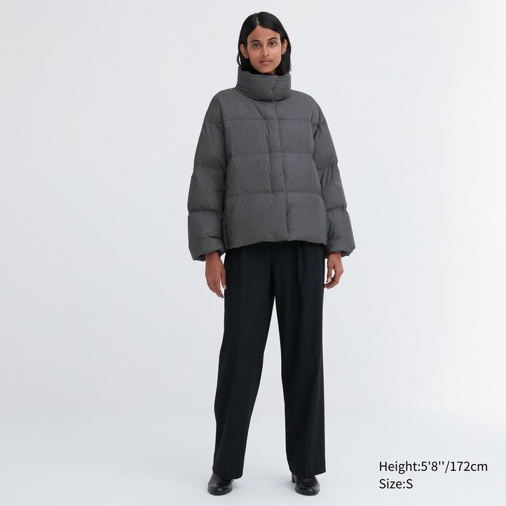 Grey Uniqlo Powder Soft Down Jacket Nanodesign | AJHVS-6043