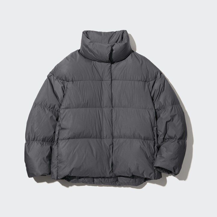 Grey Uniqlo Powder Soft Down Jacket Nanodesign | AJHVS-6043