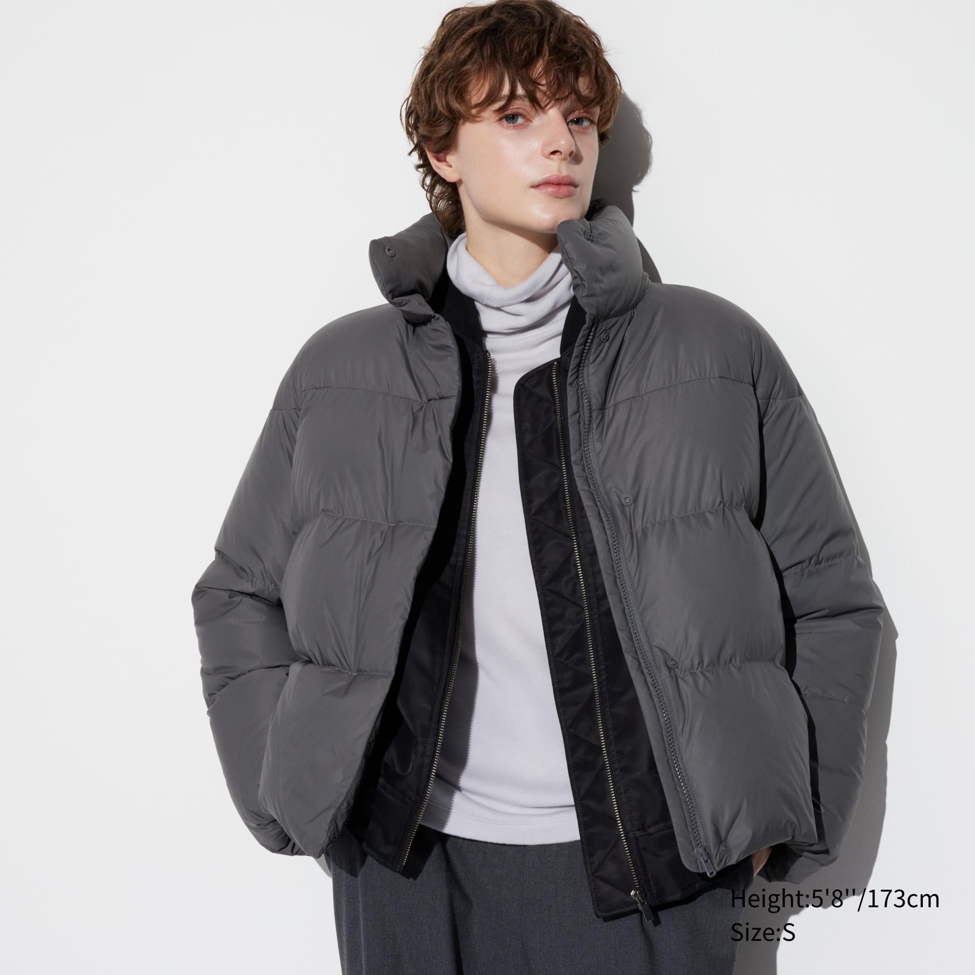 Grey Uniqlo Powder Soft Down Jacket Nanodesign | AJHVS-6043
