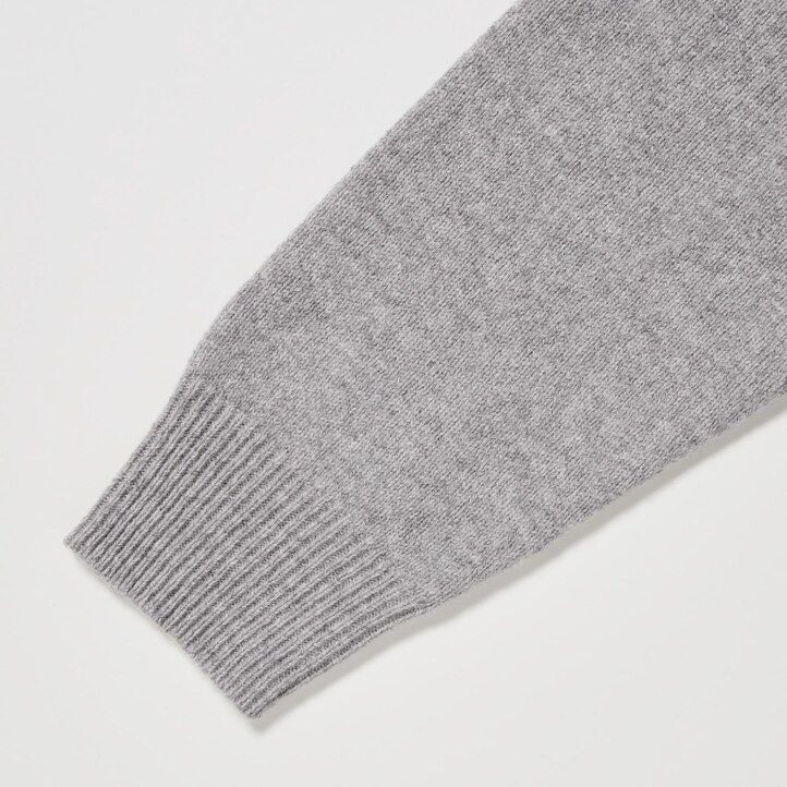 Grey Uniqlo Premium Lambswool V Neck Cardigan | MWZHT-9315