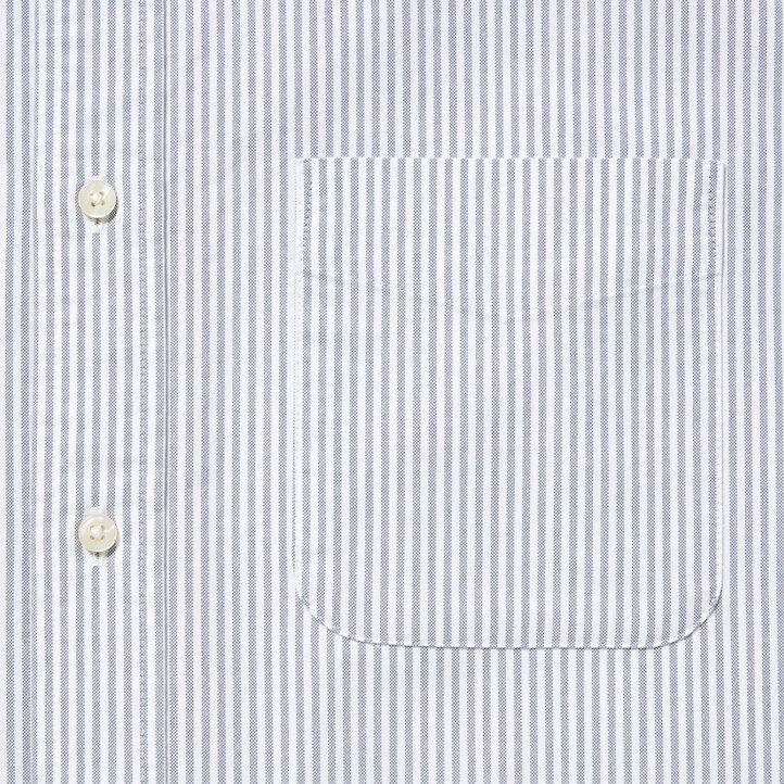Grey Uniqlo Regular Fit Striped Oxford Shirt Regular Collar | IJXEF-2349