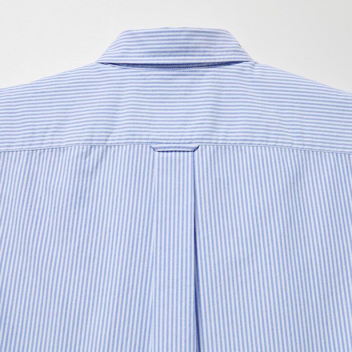 Grey Uniqlo Regular Fit Striped Oxford Shirt | STVBL-4073