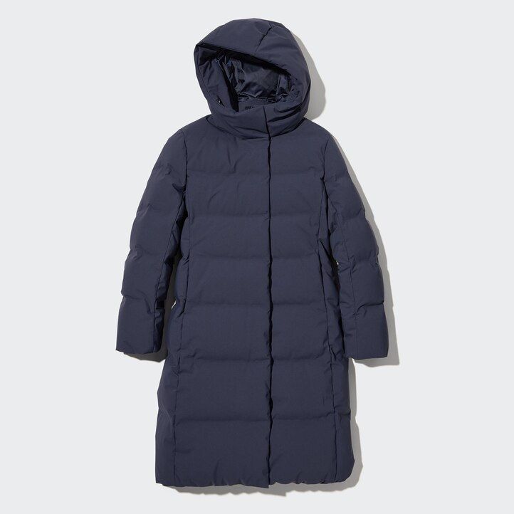 Grey Uniqlo Seamless Down Long Coat | HXAGP-1465