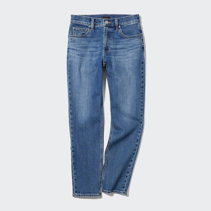 Grey Uniqlo Slim Fit Straight Leg Jeans | VFTAS-9523