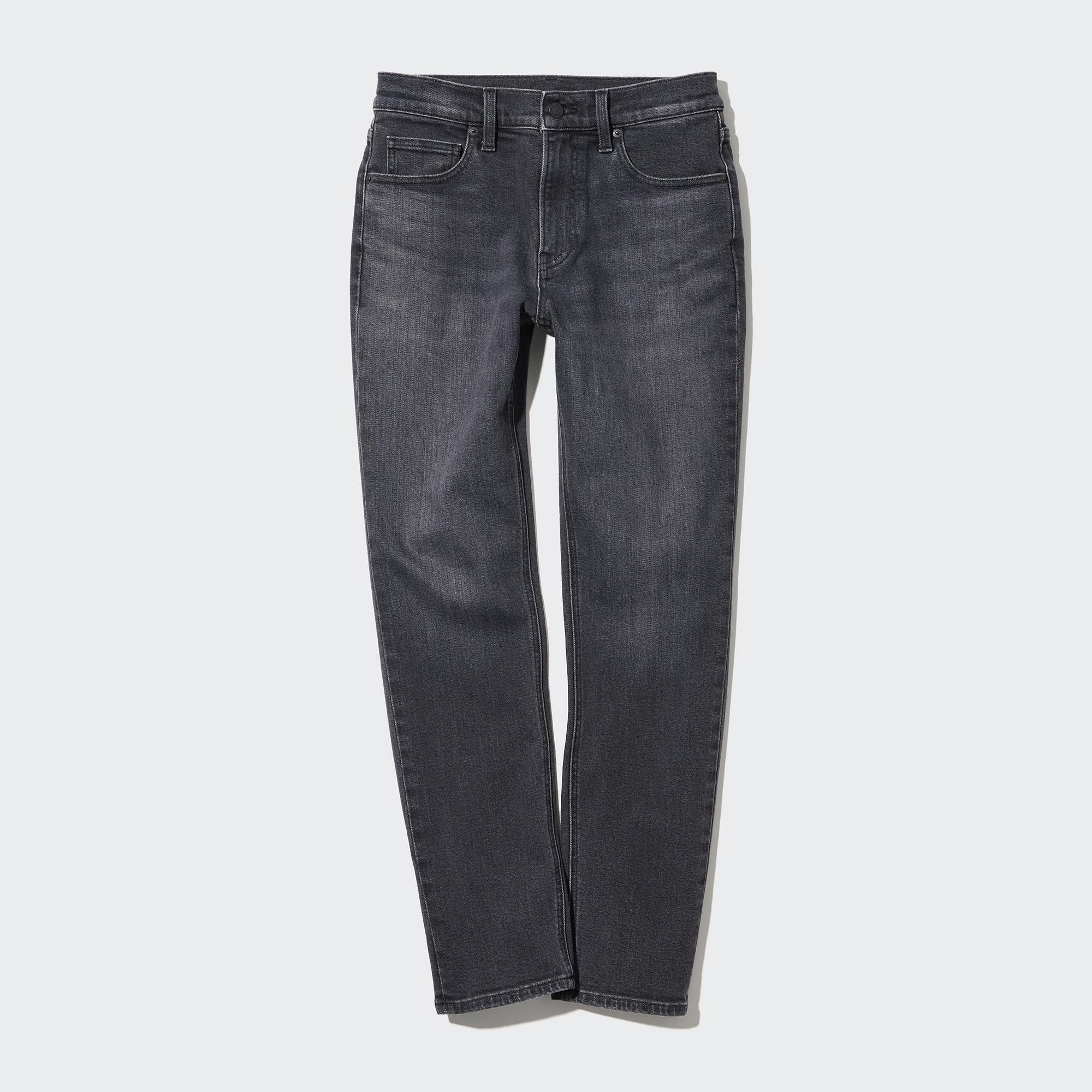 Grey Uniqlo Slim Fit Straight Leg Jeans | VFTAS-9523