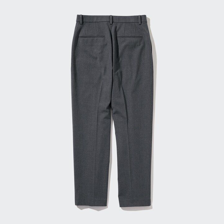 Grey Uniqlo Smart Ankle Length Trousers | PSUYK-2680