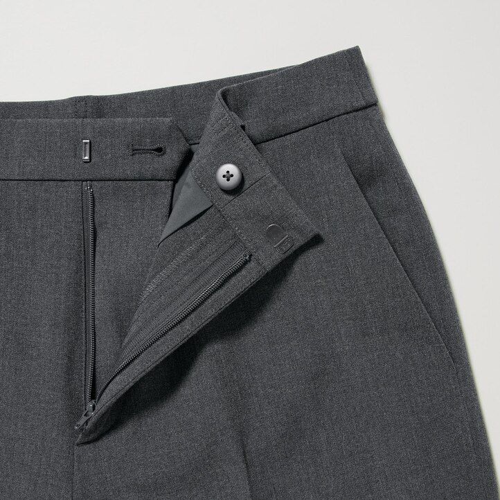 Grey Uniqlo Smart Ankle Length Trousers | PSUYK-2680