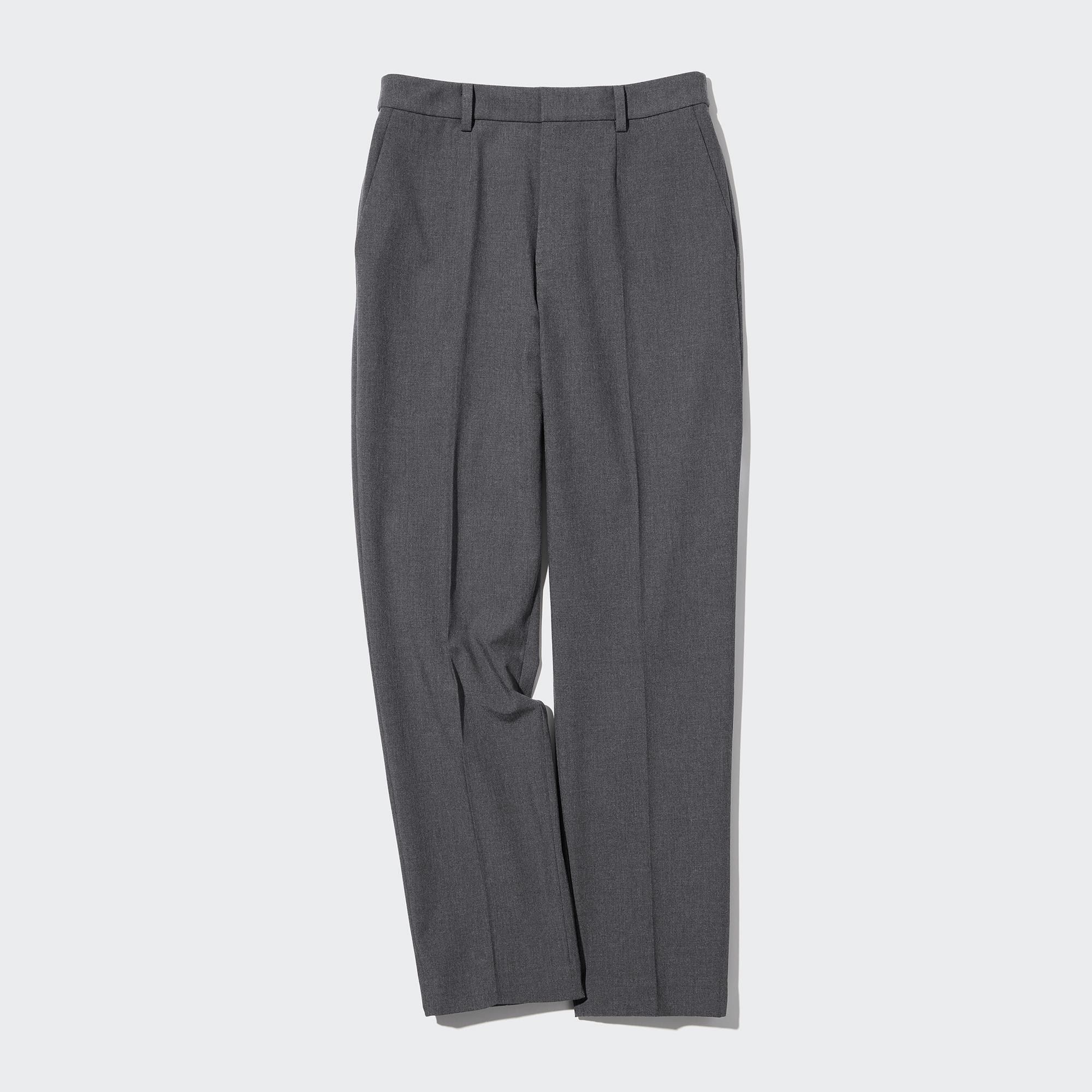 Grey Uniqlo Smart Ankle Length Trousers Long | XBNKF-6971