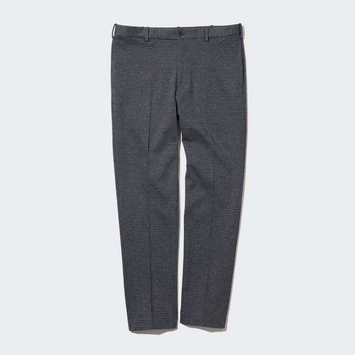 Grey Uniqlo Smart Gun Club Checked Ankle Length Trousers Long | JBVWI-6934