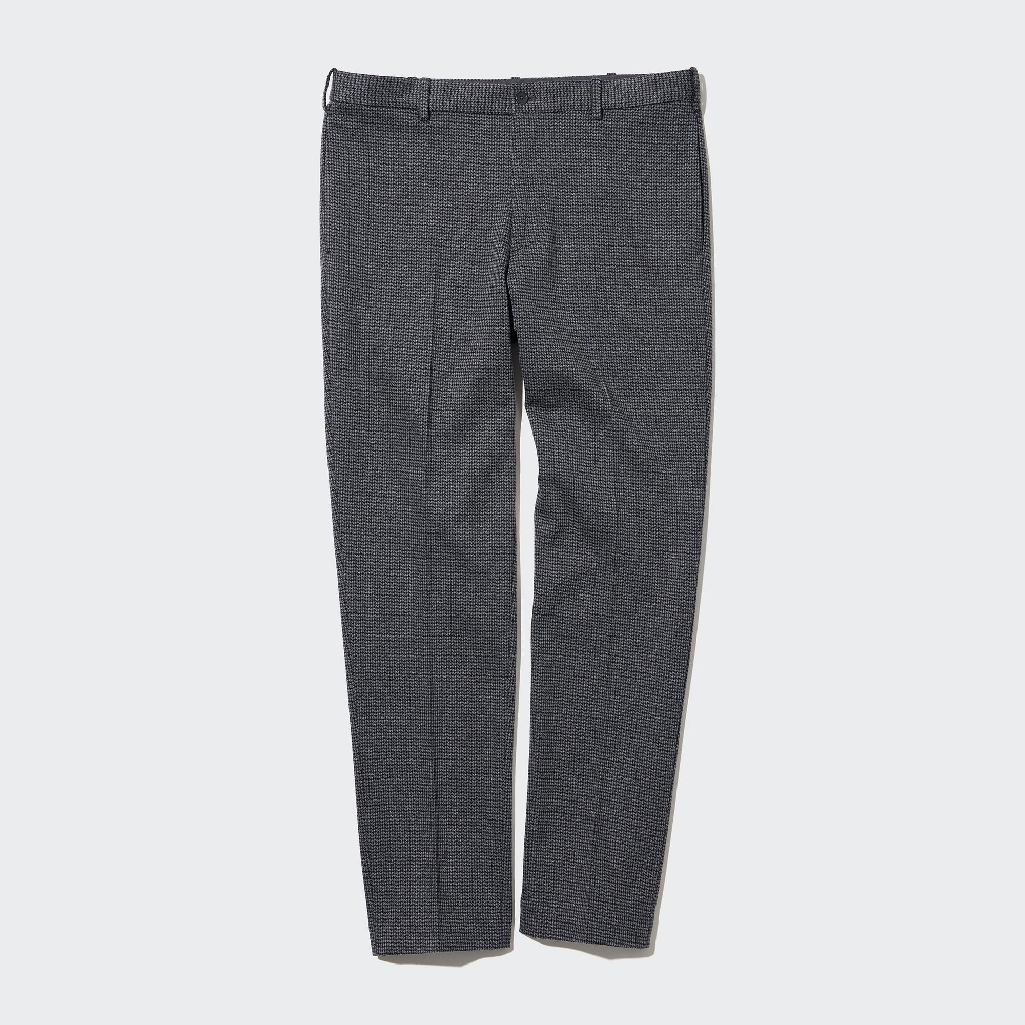 Grey Uniqlo Smart Gun Club Checked Ankle Length Trousers Long | JBVWI-6934