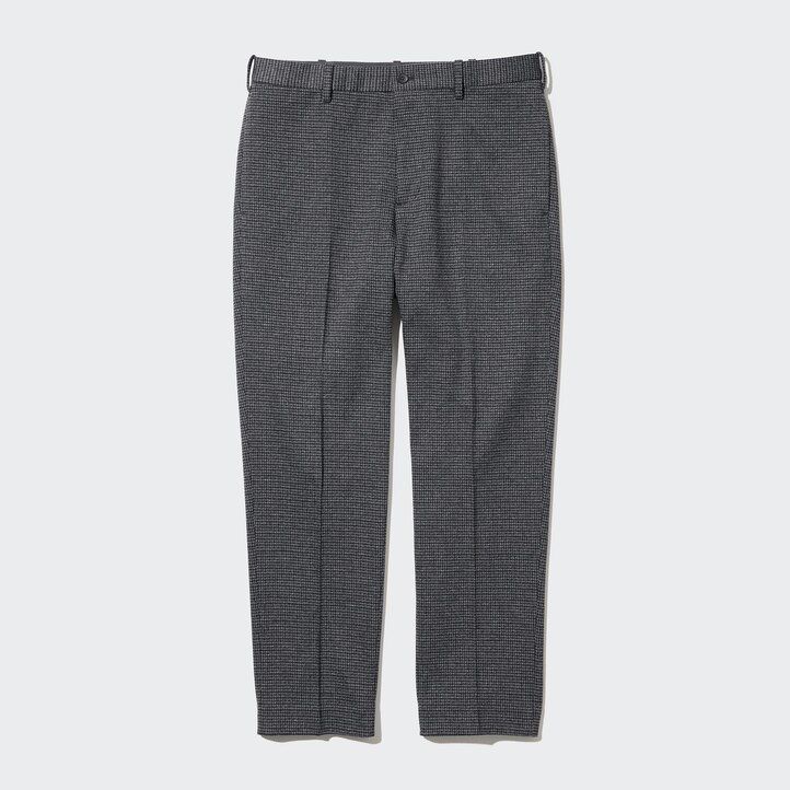 Grey Uniqlo Smart Gun Club Checked Ankle Length Trousers | CKORE-6837