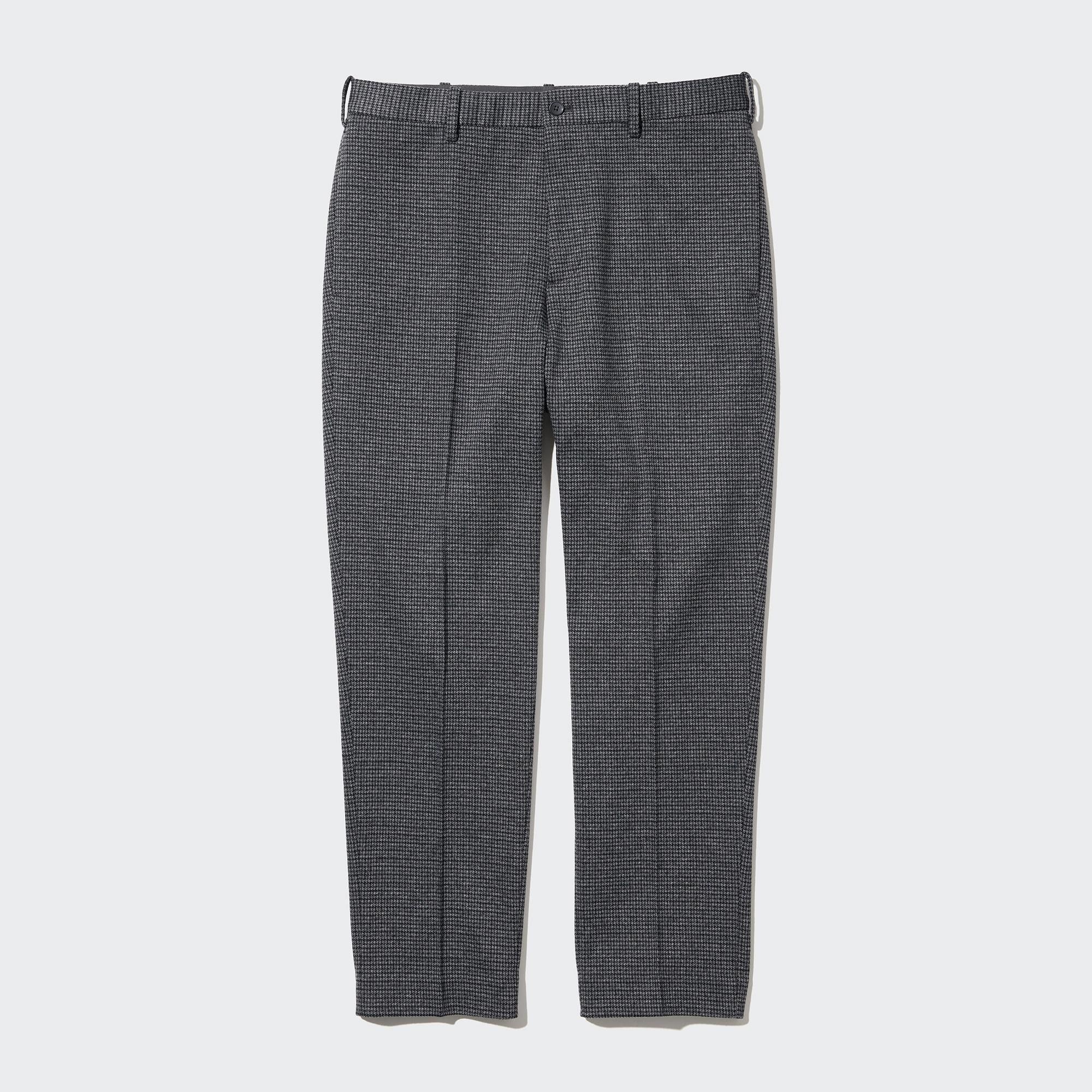 Grey Uniqlo Smart Gun Club Checked Ankle Length Trousers | CKORE-6837