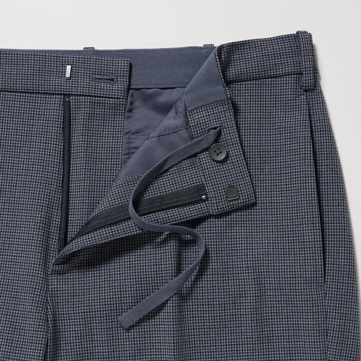 Grey Uniqlo Smart Gunclub Checked Ankle Length Trousers | PZNHU-9723