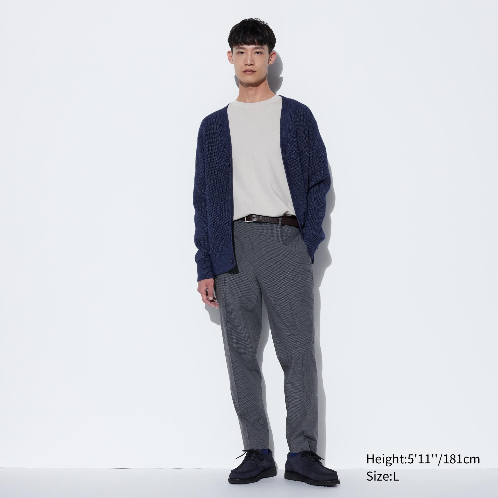 Grey Uniqlo Smart Gunclub Checked Ankle Length Trousers | PZNHU-9723