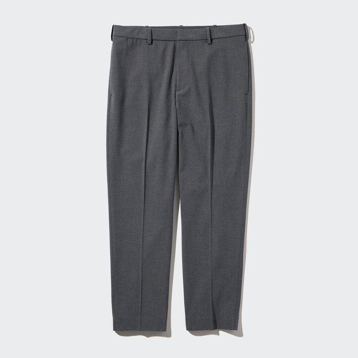Grey Uniqlo Smart Wool Like Ankle Length Trousers | DQHNC-5194