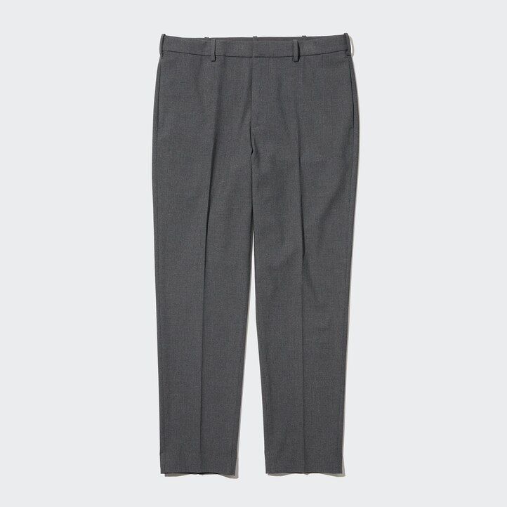 Grey Uniqlo Smart Wool Like Ankle Length Trousers Long | GUORD-7342