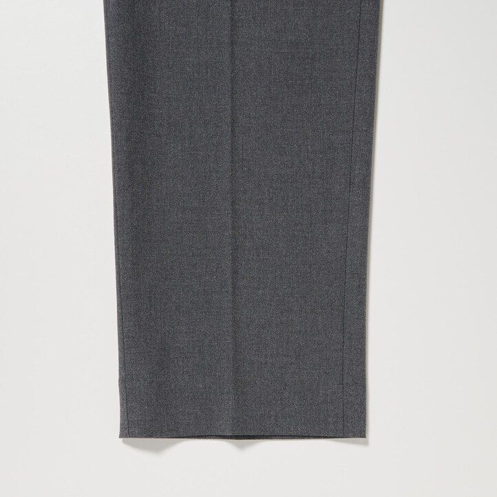 Grey Uniqlo Smart Wool Like Ankle Length Trousers Long | GUORD-7342