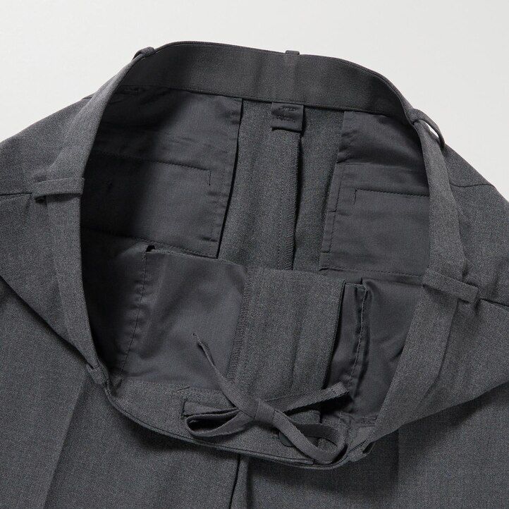 Grey Uniqlo Smart Wool Like Ankle Length Trousers Long | GUORD-7342