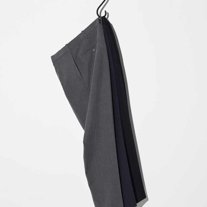 Grey Uniqlo Smart Wool Like Ankle Length Trousers | MAQZB-1427