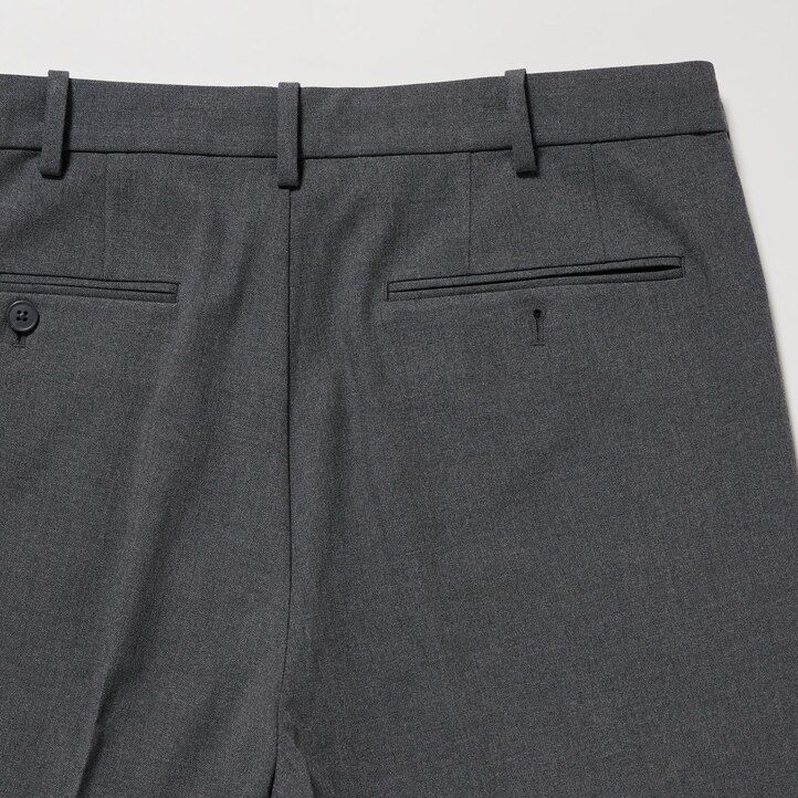 Grey Uniqlo Smart Wool Like Ankle Length Trousers | MAQZB-1427