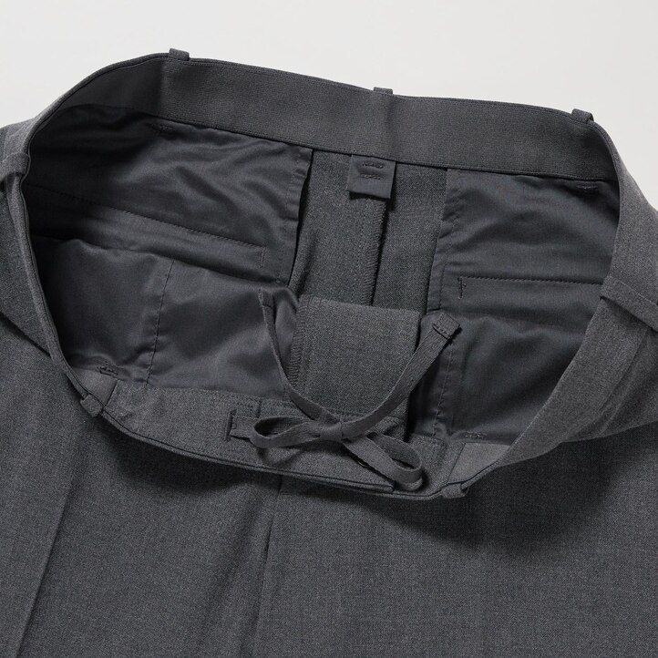 Grey Uniqlo Smart Wool Like Ankle Length Trousers | MAQZB-1427