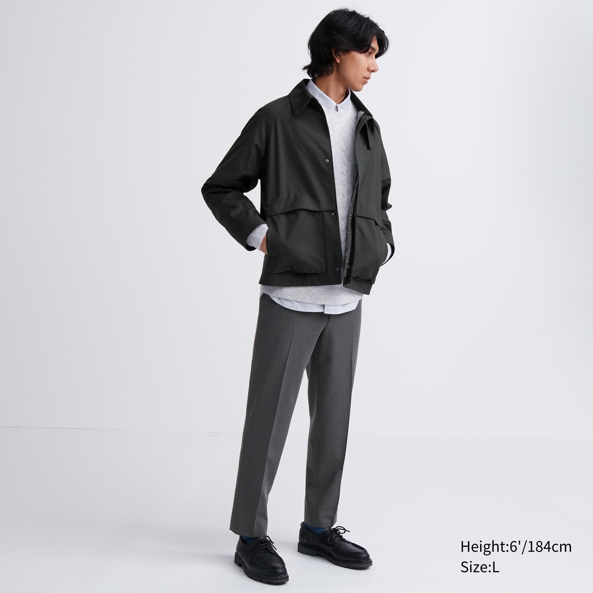 Grey Uniqlo Smart Wool Like Ankle Length Trousers | MAQZB-1427