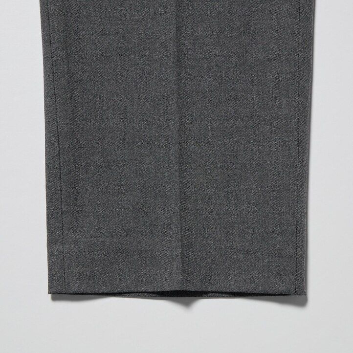 Grey Uniqlo Smart Wool Like Ankle Length Trousers Long | MRCPH-1046