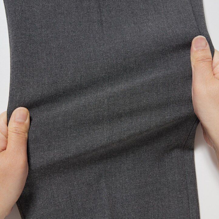 Grey Uniqlo Smart Wool Like Ankle Length Trousers Long | MRCPH-1046