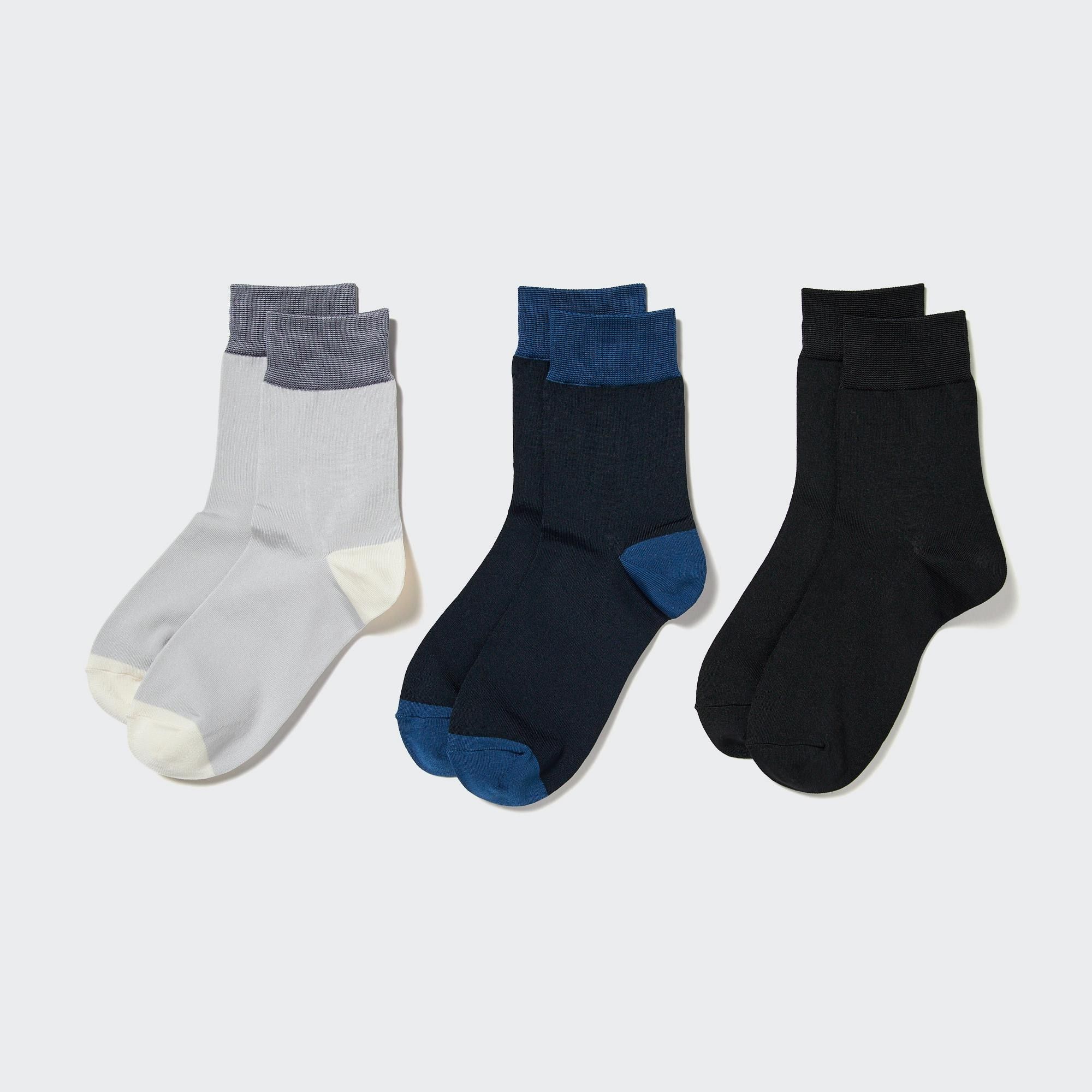 Grey Uniqlo Socks Three Pairs | OAJRQ-7140